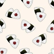 japanese food theme sushi cartoon seamless pattern background N3