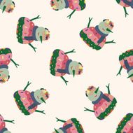 snowman cartoon seamless pattern background N3