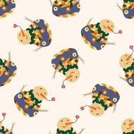 snowman cartoon seamless pattern background N4