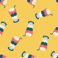 iced floating coffee flat icon eps10 seamless pattern background