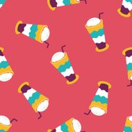 iced floating coffee flat icon eps10 seamless pattern background N2