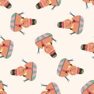 snowman cartoon seamless pattern background N7