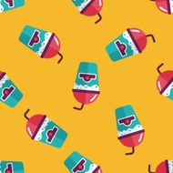 frappucino flat icon eps10 seamless pattern background N2