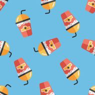 frappucino flat icon eps10 seamless pattern background N3