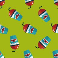frappucino flat icon eps10 seamless pattern background N4