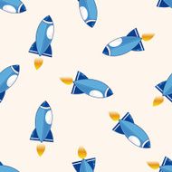 spaceship cartoon seamless pattern background N73