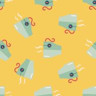 hot tea flat icon eps10 seamless pattern background N5