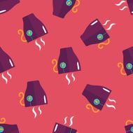 hot tea flat icon eps10 seamless pattern background N6