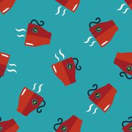 hot tea flat icon eps10 seamless pattern background N8