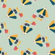 coffee time flat icon eps10 seamless pattern background