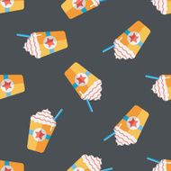 frappucino flat icon eps10 seamless pattern background N7