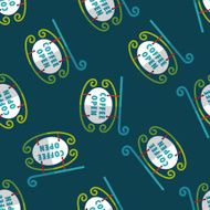 Coffee shop signs flat icon eps10 seamless pattern background N11