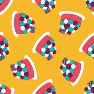 fruit tart flat icon eps10 seamless pattern background N2