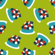 fruit tart flat icon eps10 seamless pattern background N4