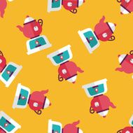 tea pot flat icon eps10 seamless pattern background N15