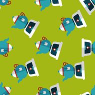 tea pot flat icon eps10 seamless pattern background N16