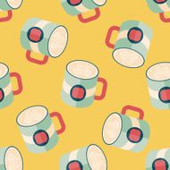 coffee latte art flat icon eps10 seamless pattern background N4