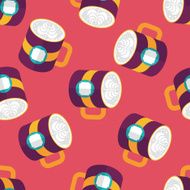 coffee latte art flat icon eps10 seamless pattern background N5