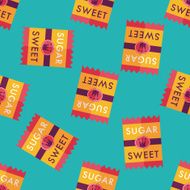 sugar packet flat icon eps10 seamless pattern background N6