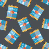 sugar packet flat icon eps10 seamless pattern background N7