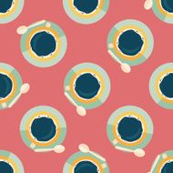 black coffee flat icon eps10 seamless pattern background