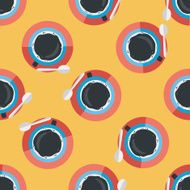 black coffee flat icon eps10 seamless pattern background N2