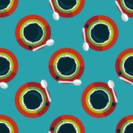 black coffee flat icon eps10 seamless pattern background N3