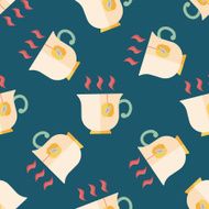 hot tea flat icon eps10 seamless pattern background N9