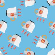 hot tea flat icon eps10 seamless pattern background N10