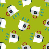 hot tea flat icon eps10 seamless pattern background N11