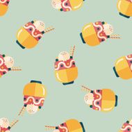 sundae flat icon eps10 seamless pattern background