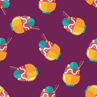 sundae flat icon eps10 seamless pattern background N2