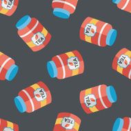 tea canister flat icon eps10 seamless pattern background N3