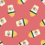 milk cream coffee flat icon eps10 seamless pattern background N3