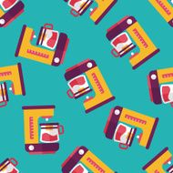 coffee machine flat icon eps10 seamless pattern background N22