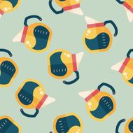 coffee kettle flat icon eps10 seamless pattern background N9