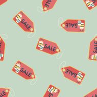 Chinese New Year SALE flat icon eps10 seamless pattern background