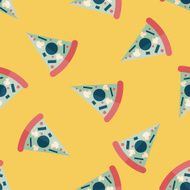 Pizza flat icon eps10 seamless pattern background