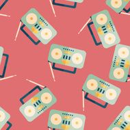 Radio flat icon eps10 seamless pattern background