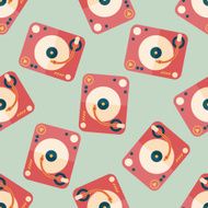 DJ music flat icon eps10 seamless pattern background