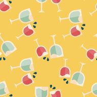 Martini glass cheers flat icon eps10 seamless pattern background