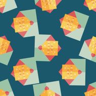 Happy birthday card flat icon eps10 seamless pattern background