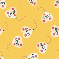 love balloons flat icon eps10 seamless pattern background