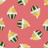 cupcake flat icon eps10 seamless pattern background N5
