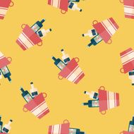 Ice bottle flat icon eps10 seamless pattern background