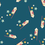 Firecracker flat icon eps10 seamless pattern background