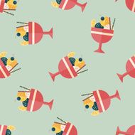 ice cream flat icon eps10 seamless pattern background