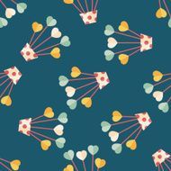 heart flower flat icon eps10 seamless pattern background