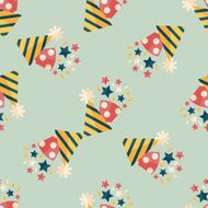 birthday party hat flat icon eps10 seamless pattern background N2