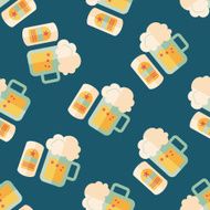 beer flat icon eps10 seamless pattern background